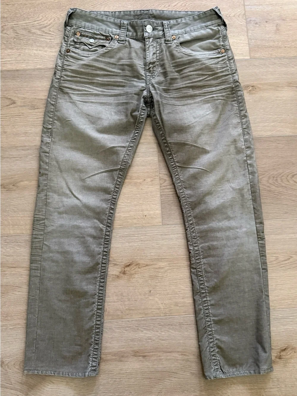 True Religion Vintage Ricky Micro Corduroy Straight Leg Pants Men 32